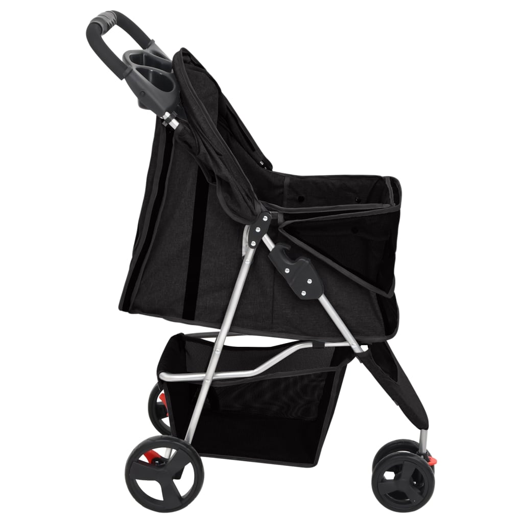 Zusammenklappbarer Hundekinderwagen Schwarz 80x46x98 cm Oxford-Stoff