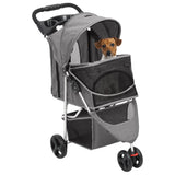 Folding Dog Stroller Grey 80x46x98 cm Oxford Fabric