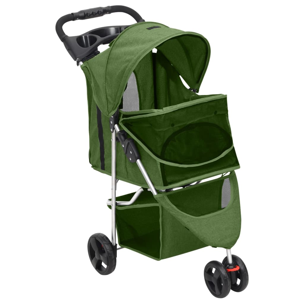 Zusammenklappbarer Hundekinderwagen Grün 80x46x98 cm Oxford-Stoff