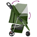 Zusammenklappbarer Hundekinderwagen Grün 80x46x98 cm Oxford-Stoff