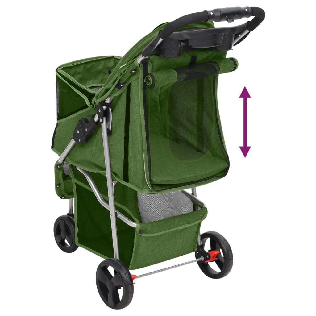 Zusammenklappbarer Hundekinderwagen Grün 80x46x98 cm Oxford-Stoff