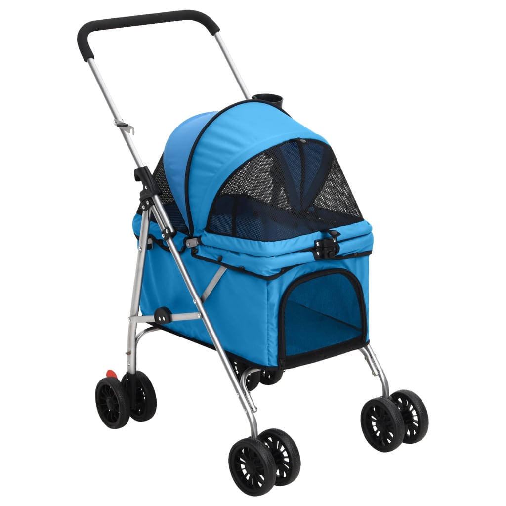 Zusammenklappbarer Hundekinderwagen Blau 76x50x100 cm Oxford-Stoff