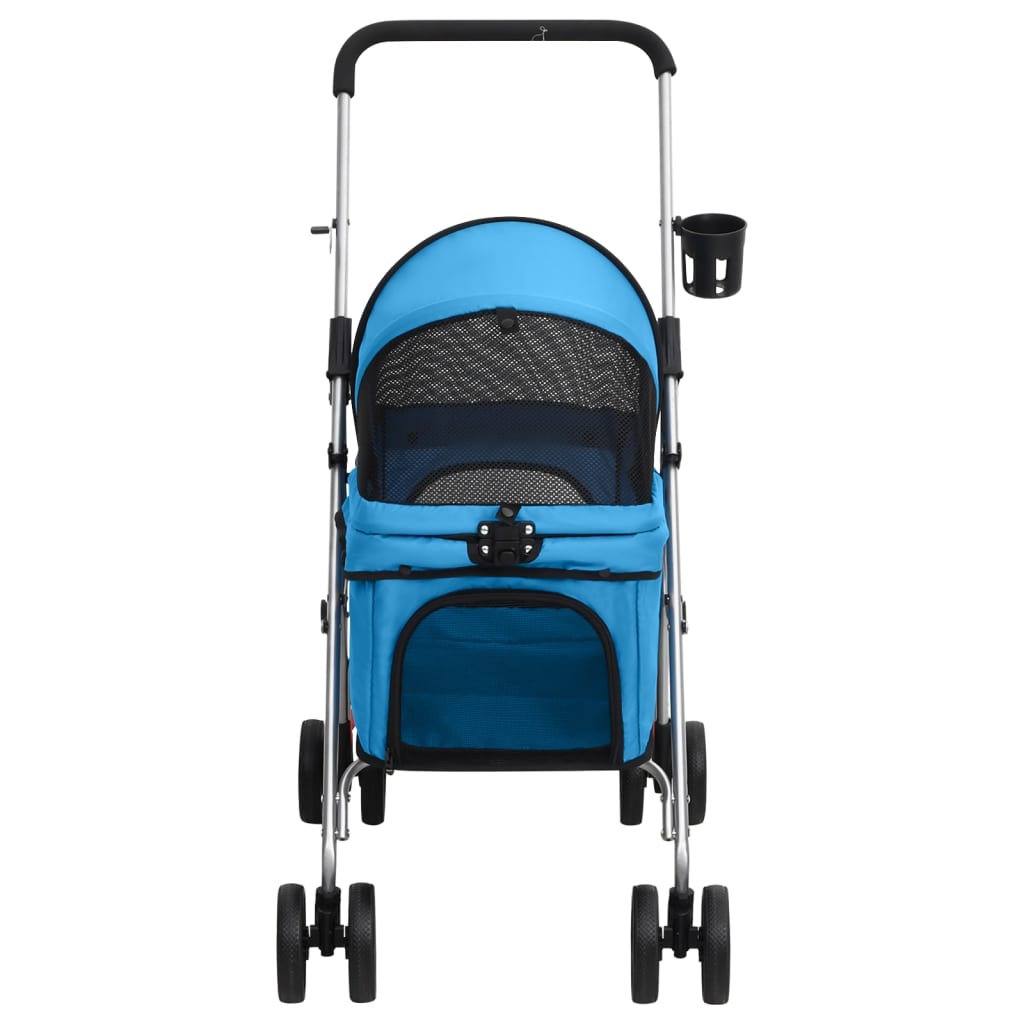 Zusammenklappbarer Hundekinderwagen Blau 76x50x100 cm Oxford-Stoff