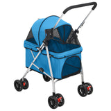 Zusammenklappbarer Hundekinderwagen Blau 76x50x100 cm Oxford-Stoff