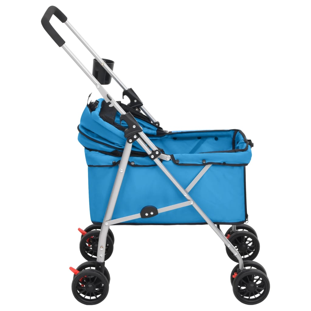 Zusammenklappbarer Hundekinderwagen Blau 76x50x100 cm Oxford-Stoff