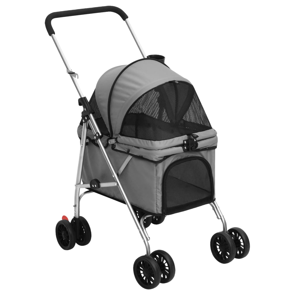 Zusammenklappbarer Hundekinderwagen Grau 76x50x100 cm Oxford-Stoff