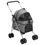 Zusammenklappbarer Hundekinderwagen Grau 76x50x100 cm Oxford-Stoff