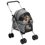 Zusammenklappbarer Hundekinderwagen Grau 76x50x100 cm Oxford-Stoff