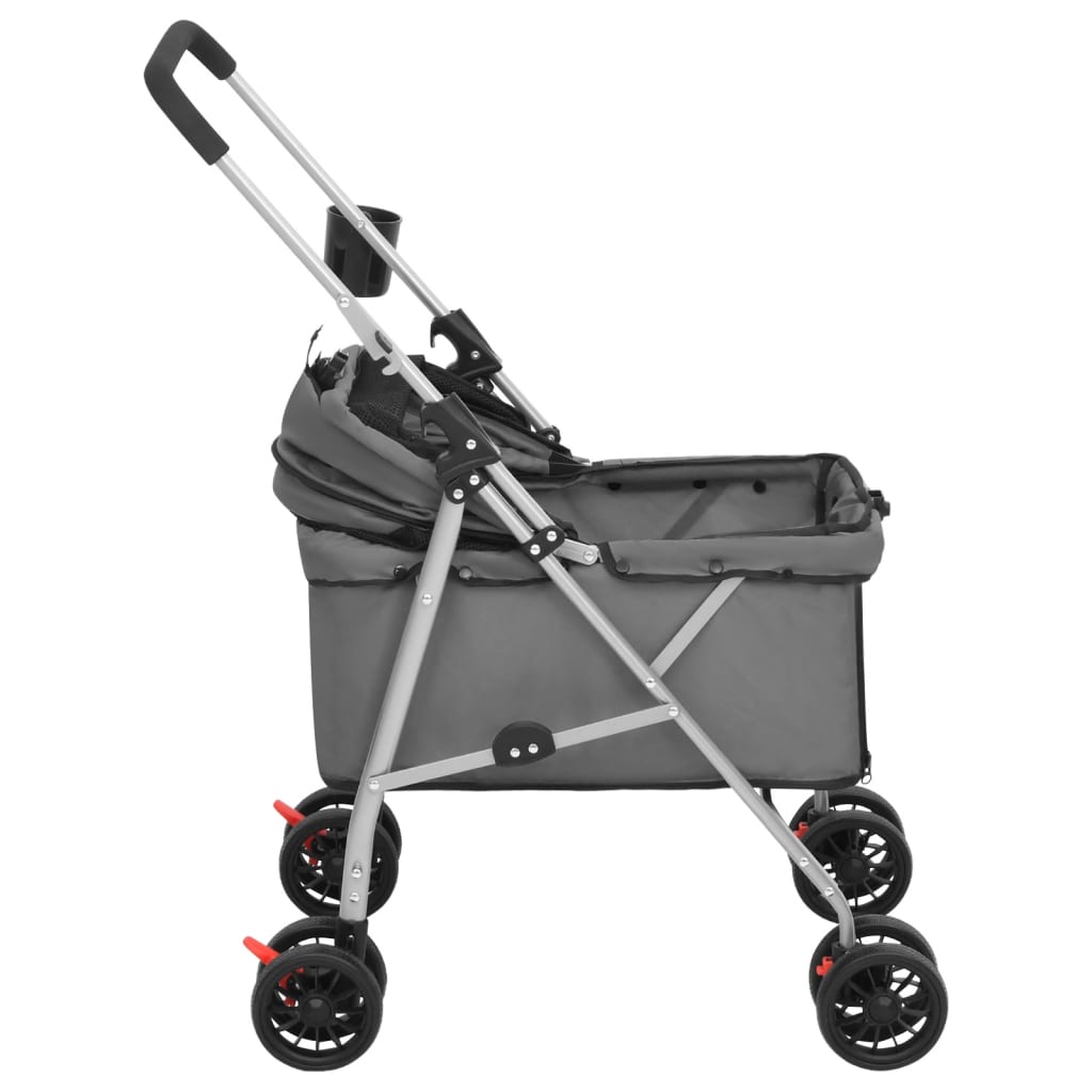 Zusammenklappbarer Hundekinderwagen Grau 76x50x100 cm Oxford-Stoff