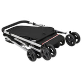 Zusammenklappbarer Hundekinderwagen Schwarz 100x49x96 cm Leinenstoff