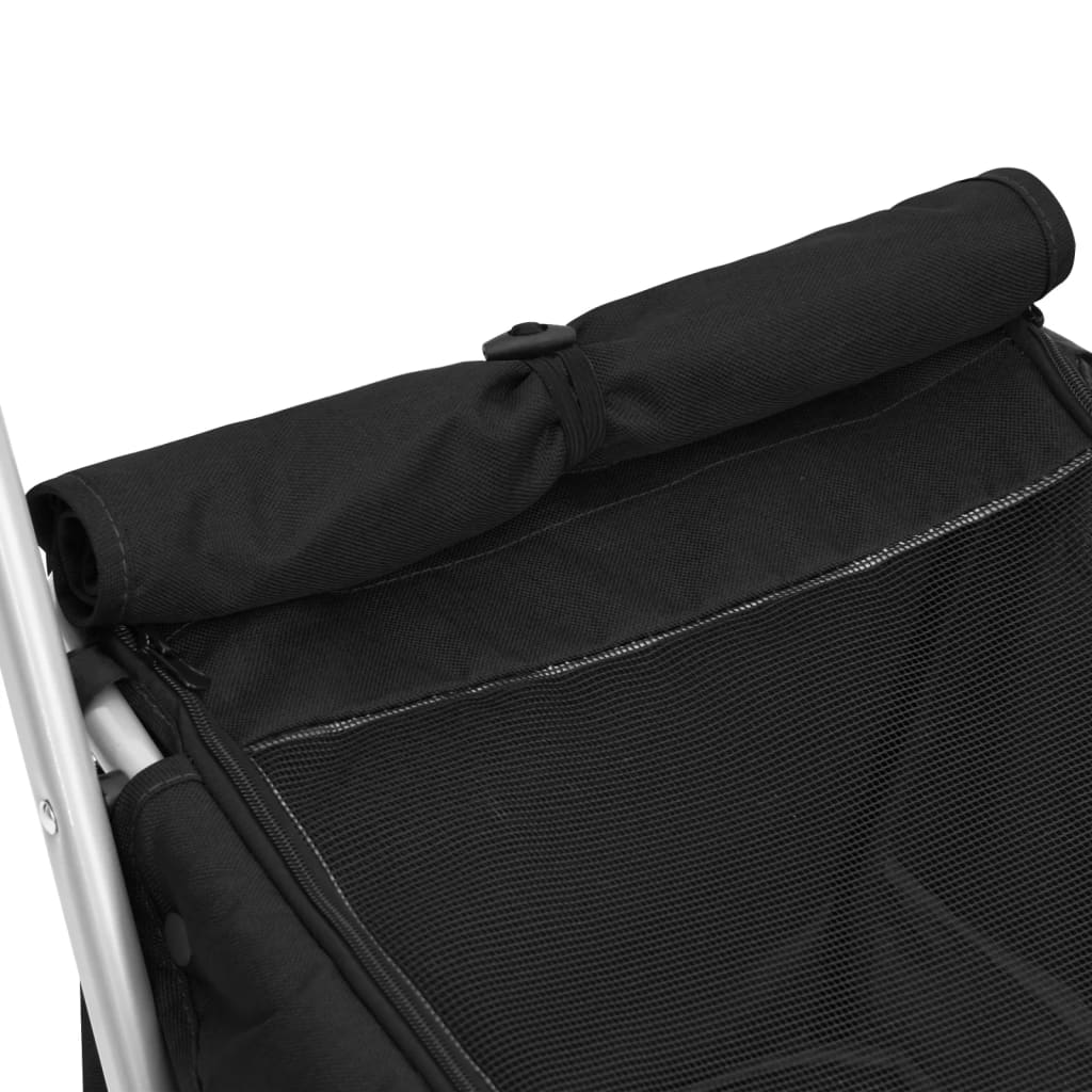 Zusammenklappbarer Hundekinderwagen Schwarz 100x49x96 cm Leinenstoff