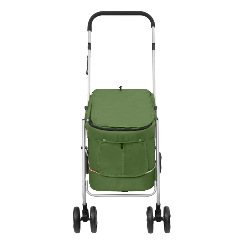 Zusammenklappbarer Hundekinderwagen Grün 100x49x96 cm Leinenstoff