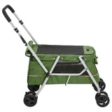 Zusammenklappbarer Hundekinderwagen Grün 100x49x96 cm Leinenstoff