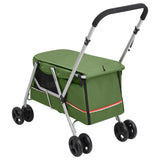 Zusammenklappbarer Hundekinderwagen Grün 100x49x96 cm Leinenstoff