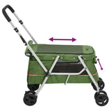 Zusammenklappbarer Hundekinderwagen Grün 100x49x96 cm Leinenstoff