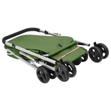 Zusammenklappbarer Hundekinderwagen Grün 100x49x96 cm Leinenstoff