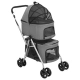 2-stage folding dog stroller Grey 83x48x97 cm