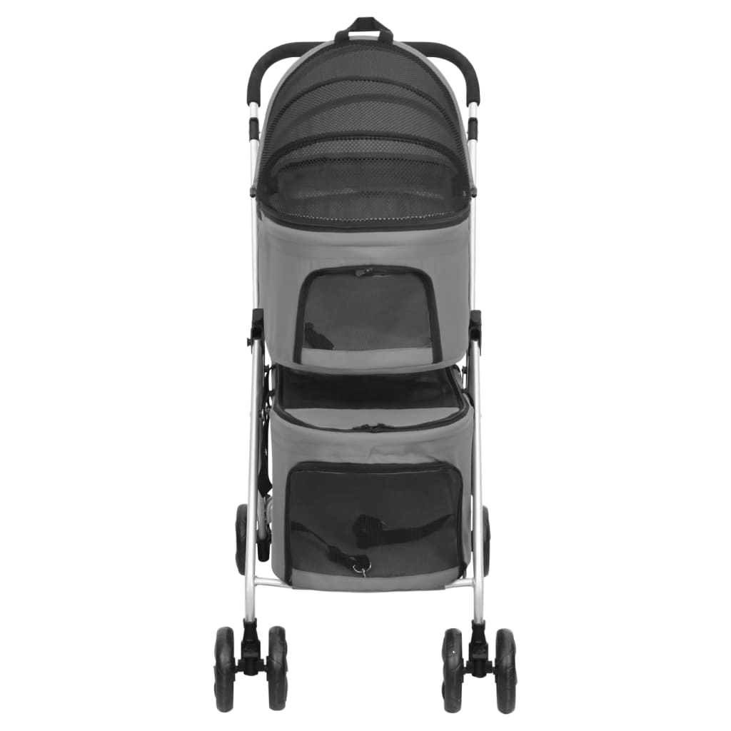 2-stage folding dog stroller Grey 83x48x97 cm