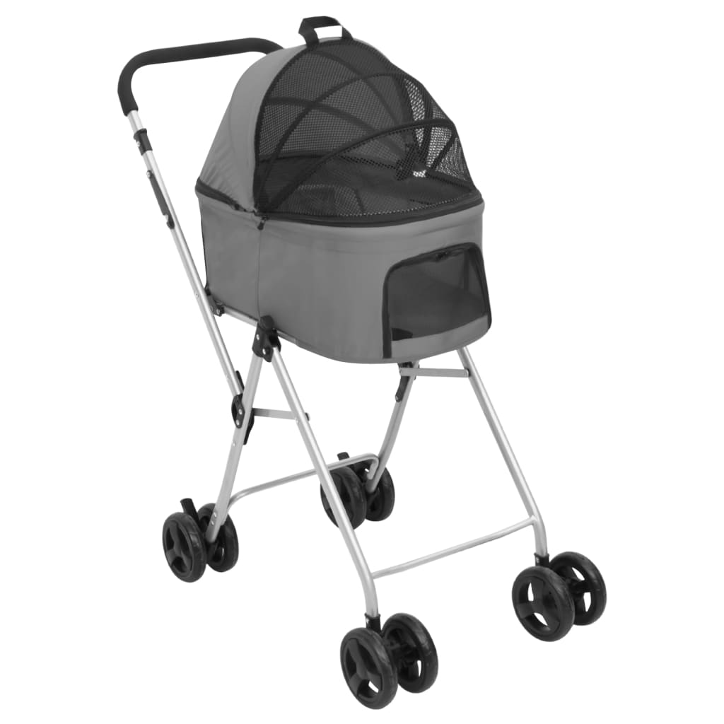 2-stage folding dog stroller Grey 83x48x97 cm