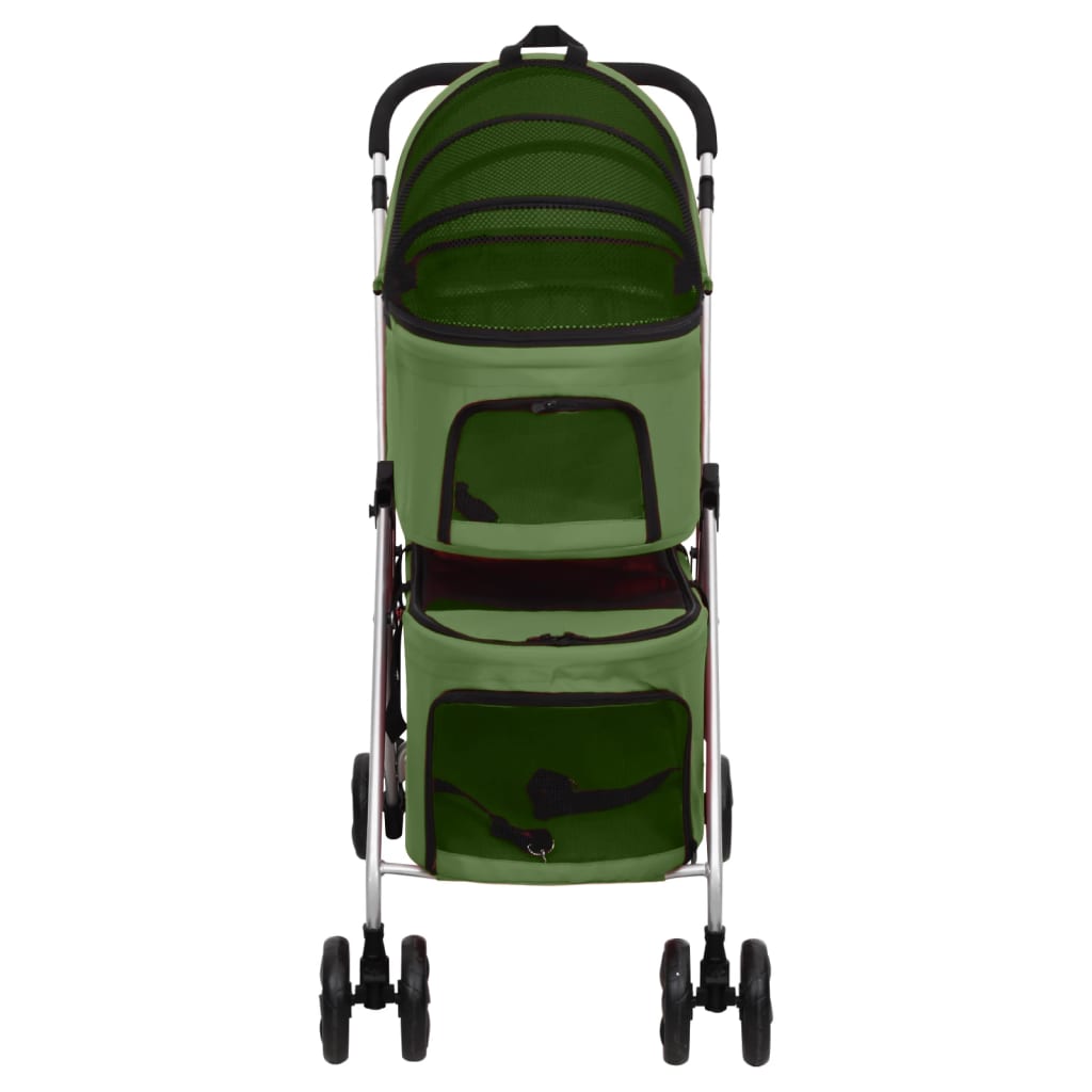 2-stufiger faltbarer Hundekinderwagen Grün 83x48x97 cm