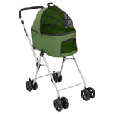 2-stufiger faltbarer Hundekinderwagen Grün 83x48x97 cm