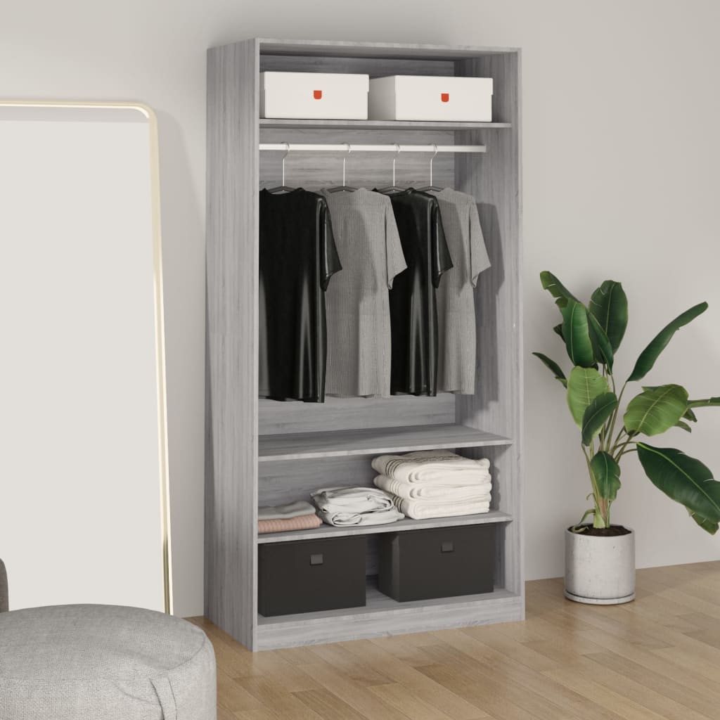 Sonoma gray wardrobe 100x50x200 cm engineered wood