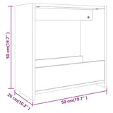 Table d'appoint Chêne fumé 50x26x50 cm Bois d'ingénierie