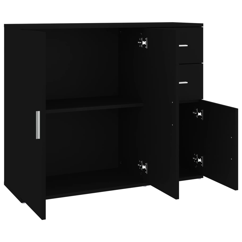 Buffet Noir 91x29,5x75 cm Bois d'ingénierie