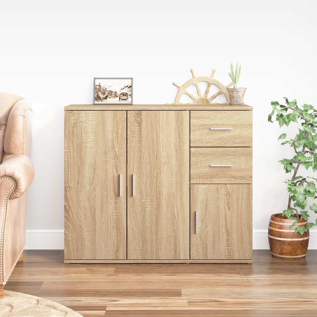 Sideboard Sonoma oak 91x29.5x75 cm Engineered wood