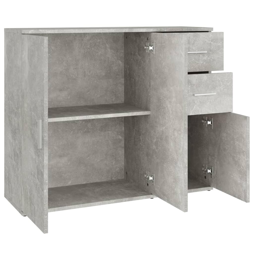 Buffet Gris béton 91x29,5x75 cm Bois d'ingénierie