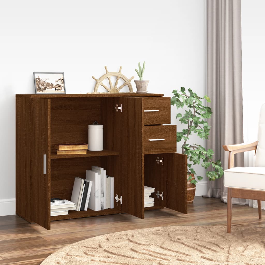 Sideboard Brown Oak 91x29.5x75 cm Engineered wood