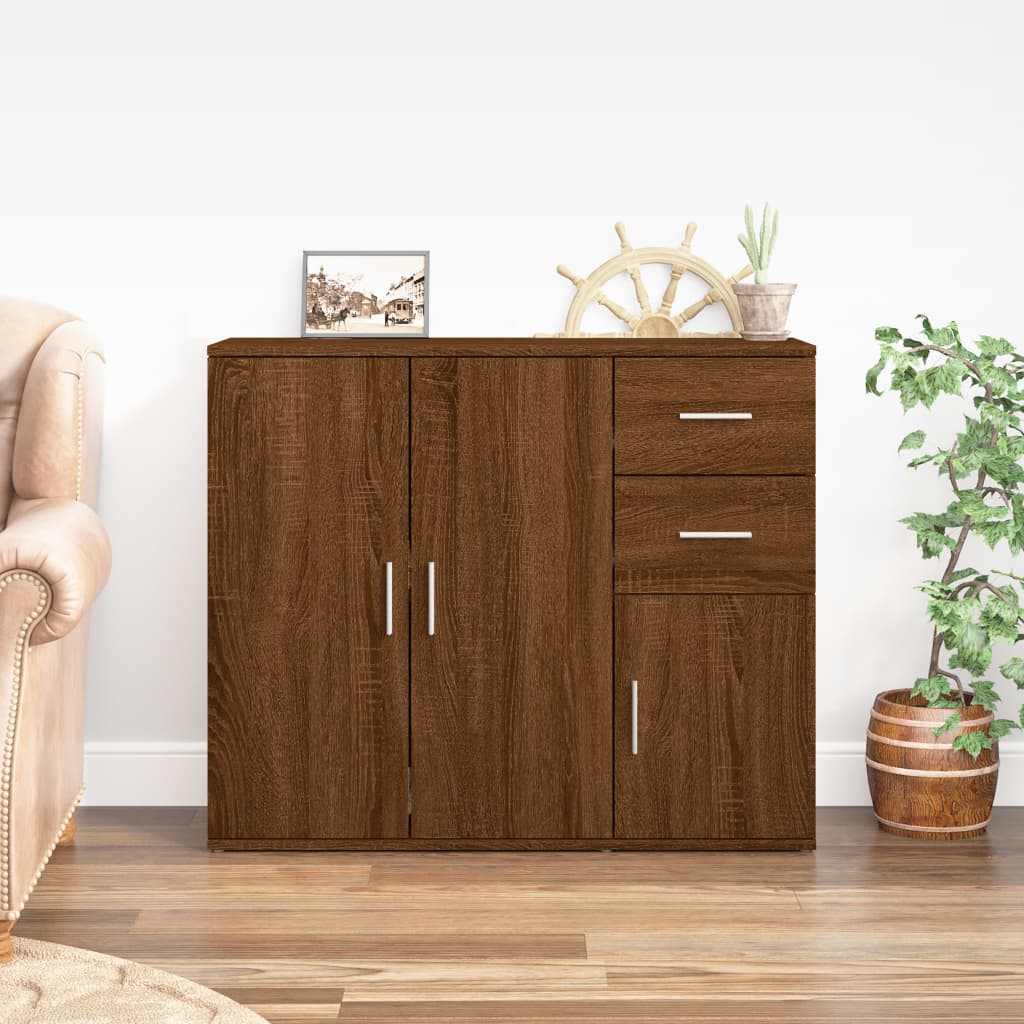 Sideboard Brown Oak 91x29.5x75 cm Engineered wood