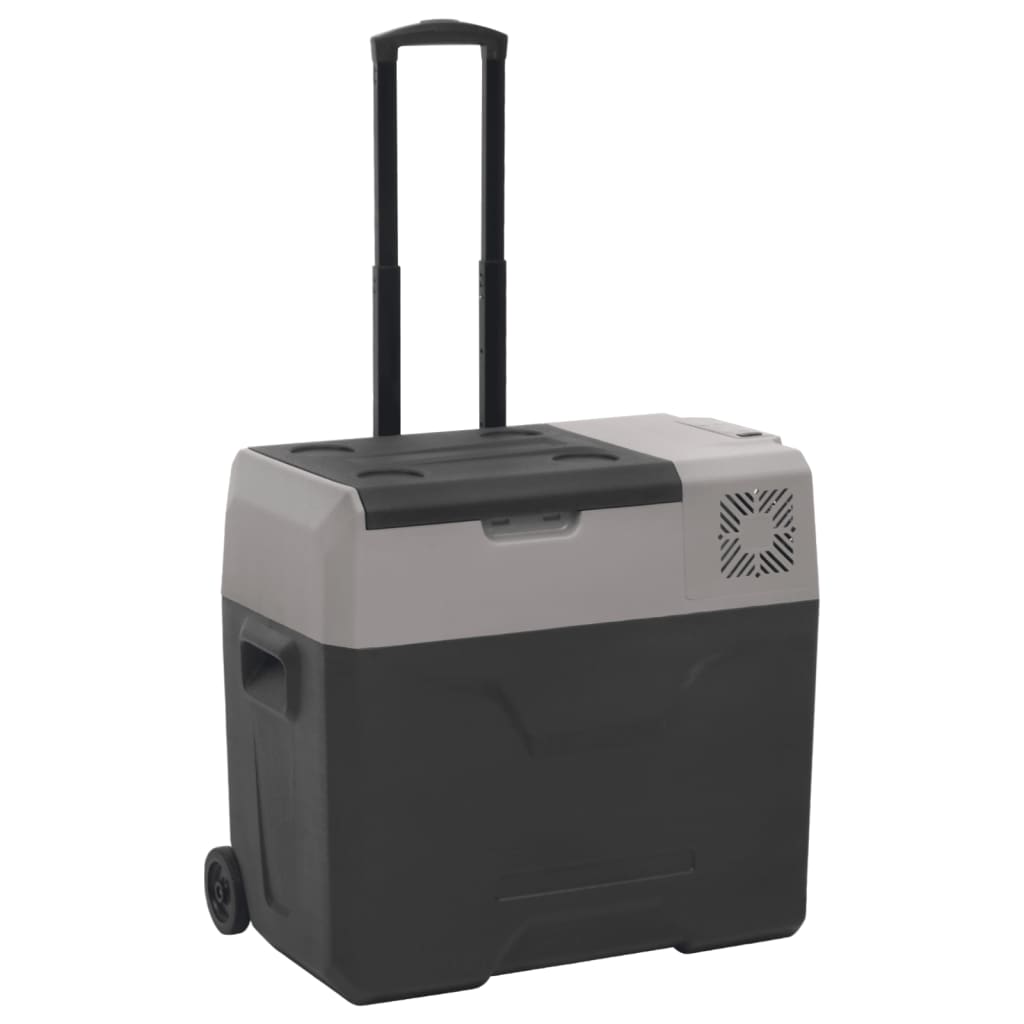 Glacière avec roue et adaptateur noir et gris 40L polypropylène