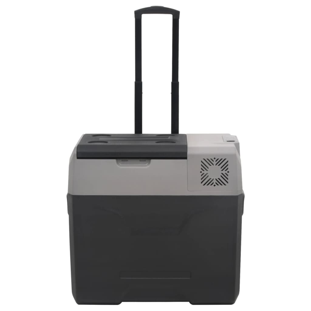 Glacière avec roue et adaptateur noir et gris 40L polypropylène