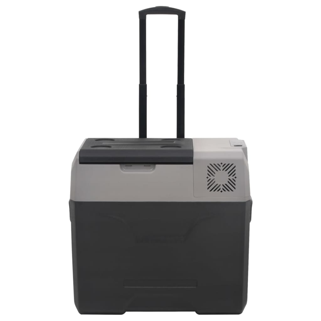 Glacière avec roue et adaptateur noir et gris 50L polypropylène