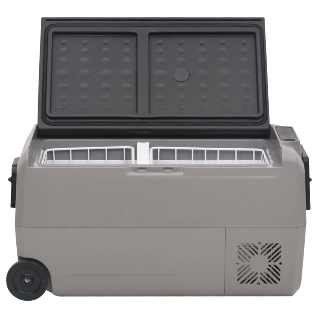 Cooler with wheel and adapter black and gray 60 L PP and PE