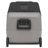 Cooler with wheel and adapter black and gray 60 L PP and PE