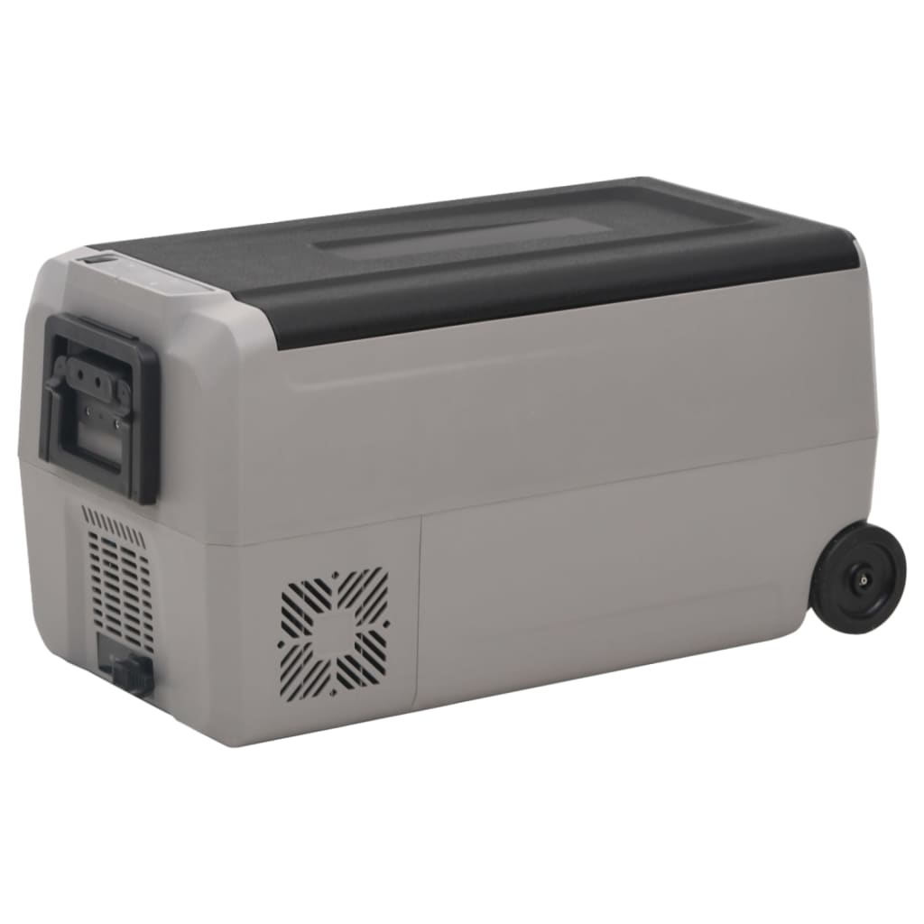 Cooler with wheel and adapter black and gray 60 L PP and PE