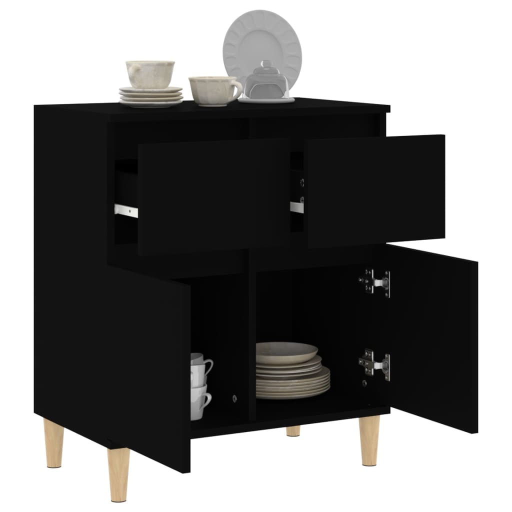 Buffet Noir 60x35x70 cm Bois d'ingénierie