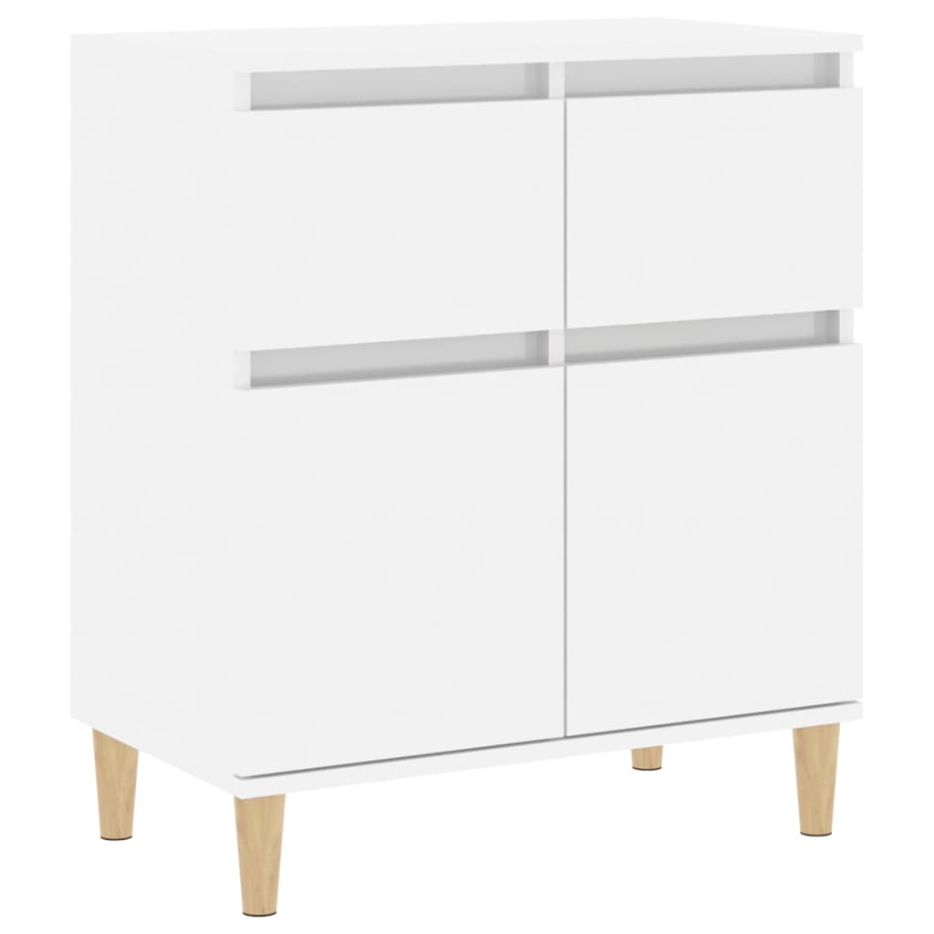 Buffet Blanc brillant 60x35x70 cm Bois d'ingénierie