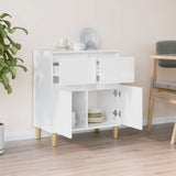 Buffet Blanc brillant 60x35x70 cm Bois d'ingénierie