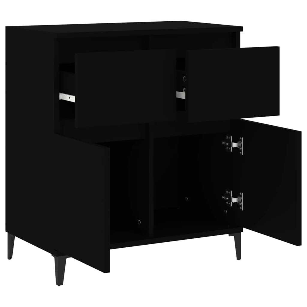 Buffet Noir 60x35x70 cm Bois d'ingénierie