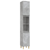 Armoire de salle de bain gris béton 30x30x190 cm