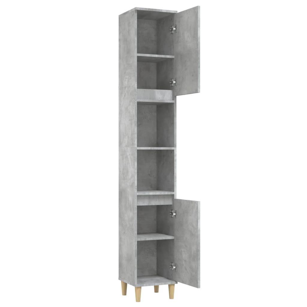 Armoire de salle de bain gris béton 30x30x190 cm