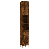 Armoire de bain chêne fumé 30x30x190 cm bois d'ingénierie