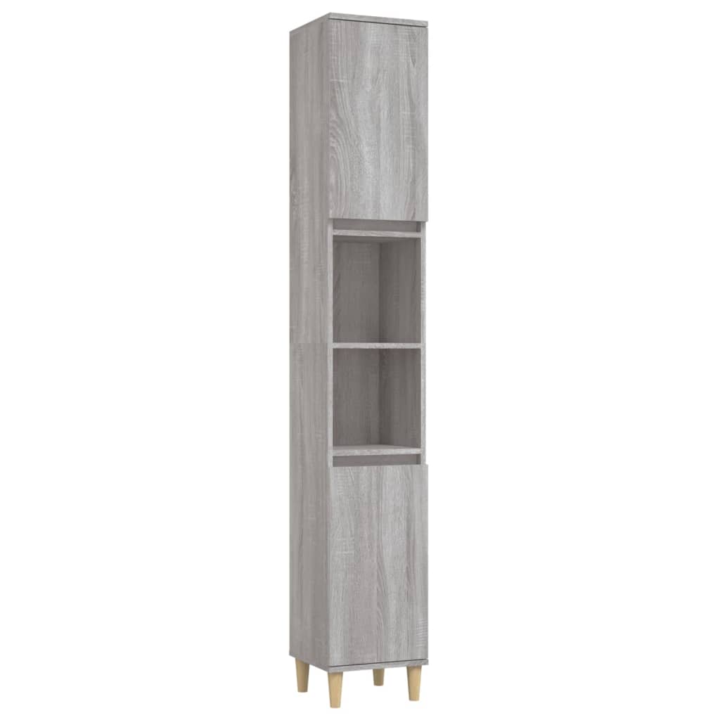 Armoire de bain sonoma gris 30x30x190 cm bois d'ingénierie