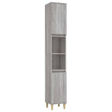 Armoire de bain sonoma gris 30x30x190 cm bois d'ingénierie