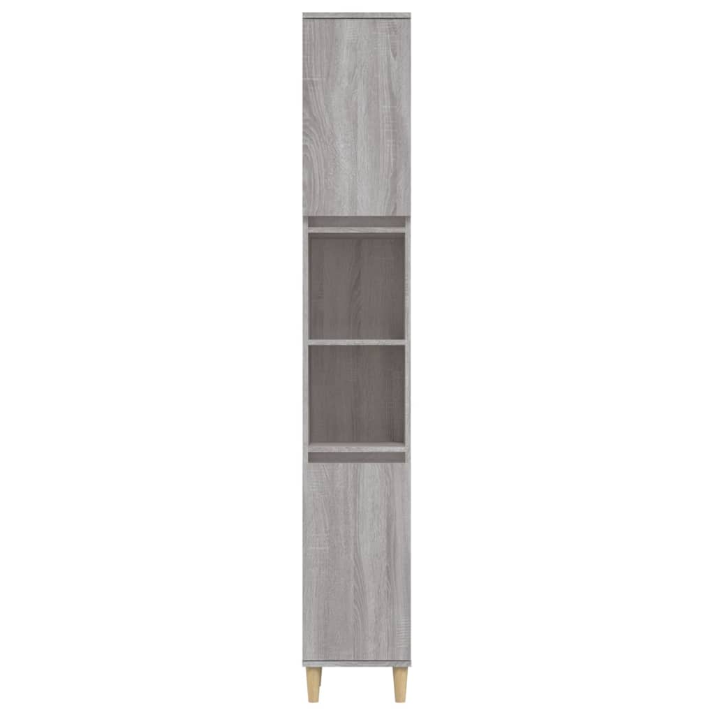 Sonoma grauer Badezimmerschrank 30x30x190 cm aus Holzwerkstoff