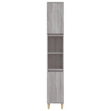 Armoire de bain sonoma gris 30x30x190 cm bois d'ingénierie