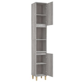 Armoire de bain sonoma gris 30x30x190 cm bois d'ingénierie